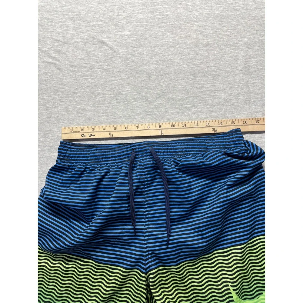 Nike Volley Swim Shorts Mens Large Multi‎ Horizon Striped Swoosh Logo Drawstring